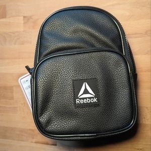 REEBOK NWT Mini Backpack Black Faux Leather